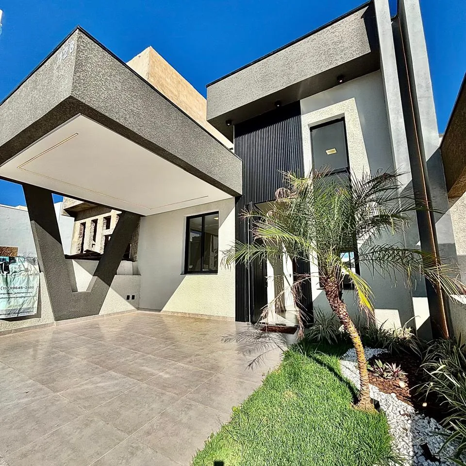 Casa Térrea à Venda com 3 dormitórios sendo 1 suíte e ampla área gourmet com piscina, 125m² em um terreno de 154m² no Condomínio Horto Florestal Villagio em Sorocaba/SP